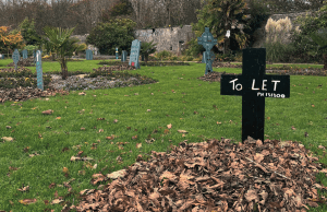 The Vandeleur Walled Garden dressed as a graveyard for Halloween.